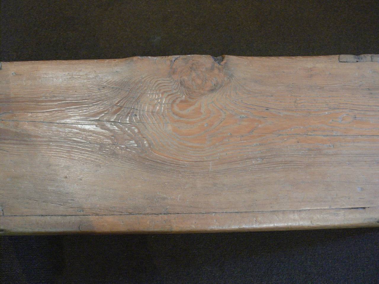 18th Century Pine Bench with Bootjack Ends