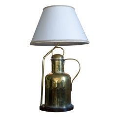Antique Brass Lamp with Custom Shade