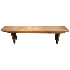 Antique Pine Bench with Bootjack Ends