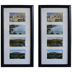 Pair of Framed Sets of Vintage Vermont Postcards