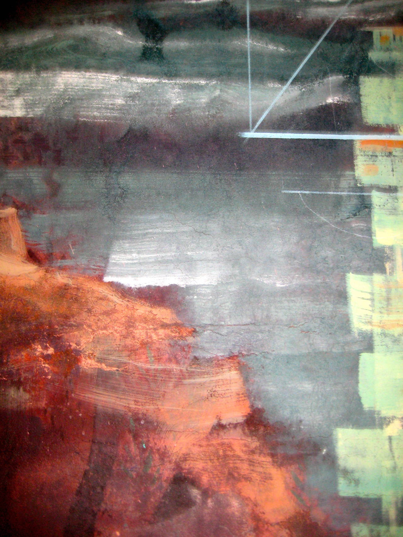„Ghost Ship in Quarry“ von Kevin Paulsen (Handbemalt) im Angebot