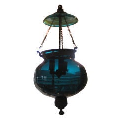 Antique Blue Hanging Bell Jar
