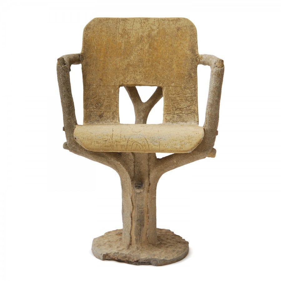 Faux Bois Cement Chair For Sale