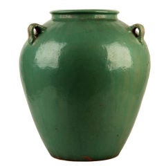 Large Green Ceramic Handle Jug