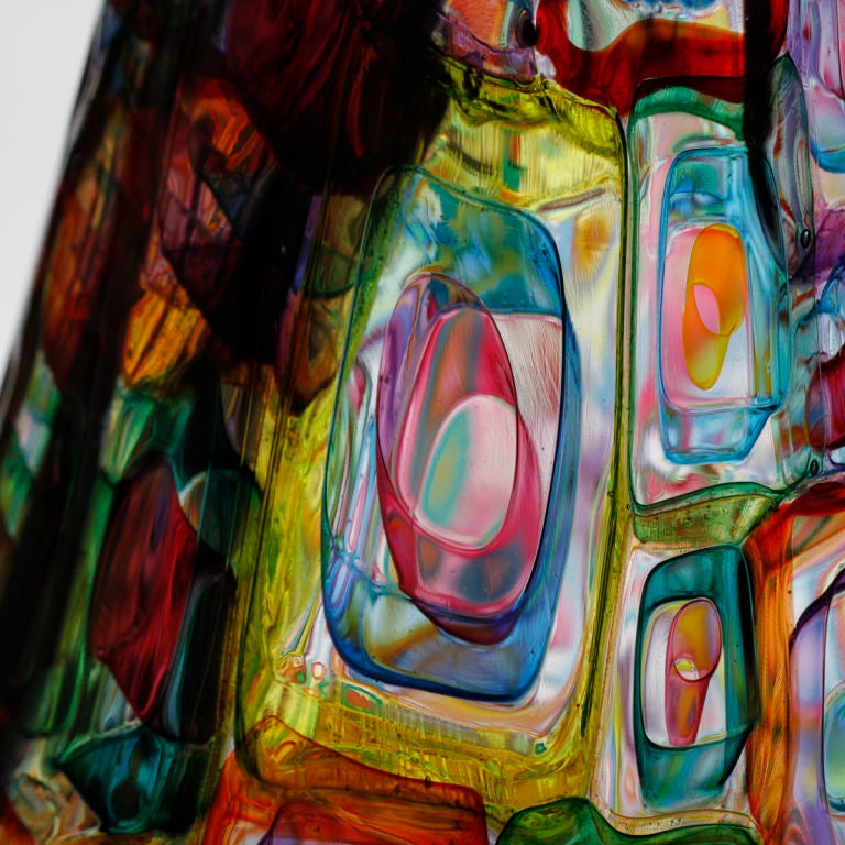 American Robin Mix Murrhini Glass Vase