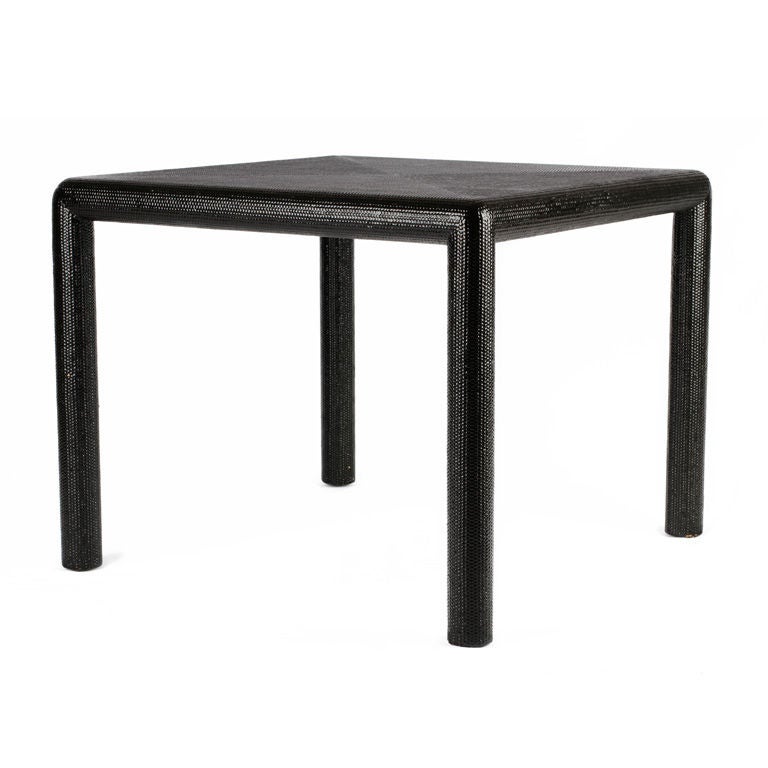Lacquered Subway Cane Game Table For Sale