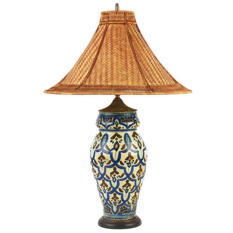Persian Lamp with Wicker Shade