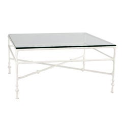 Giacometti Style White Plaster and Iron Coffee Table