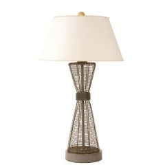 Mid-Century Geometric Wire Lamp