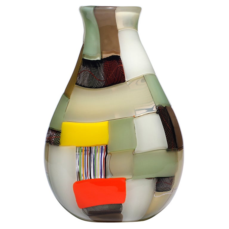 Extra Large Crazy Quilt Vase By Robin Mix For Sale