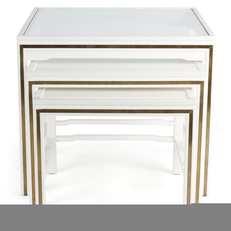 American White Lacquered John Widdicomb Nesting Tables For Sale