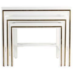 White Lacquered John Widdicomb Nesting Tables