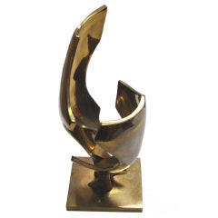 Fred Brouard Abstract Sculpture - Gilded Bronze