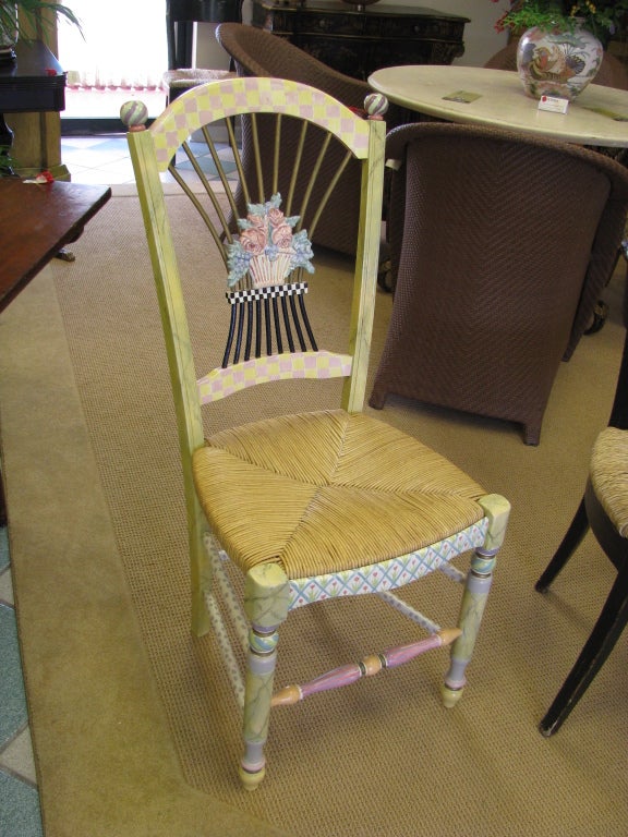 MacKenzie-Childs Light Flower Basket  Side Chair 5