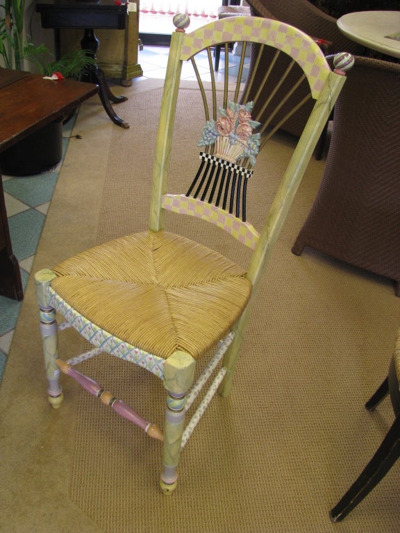 MacKenzie-Childs Light Flower Basket  Side Chair 1