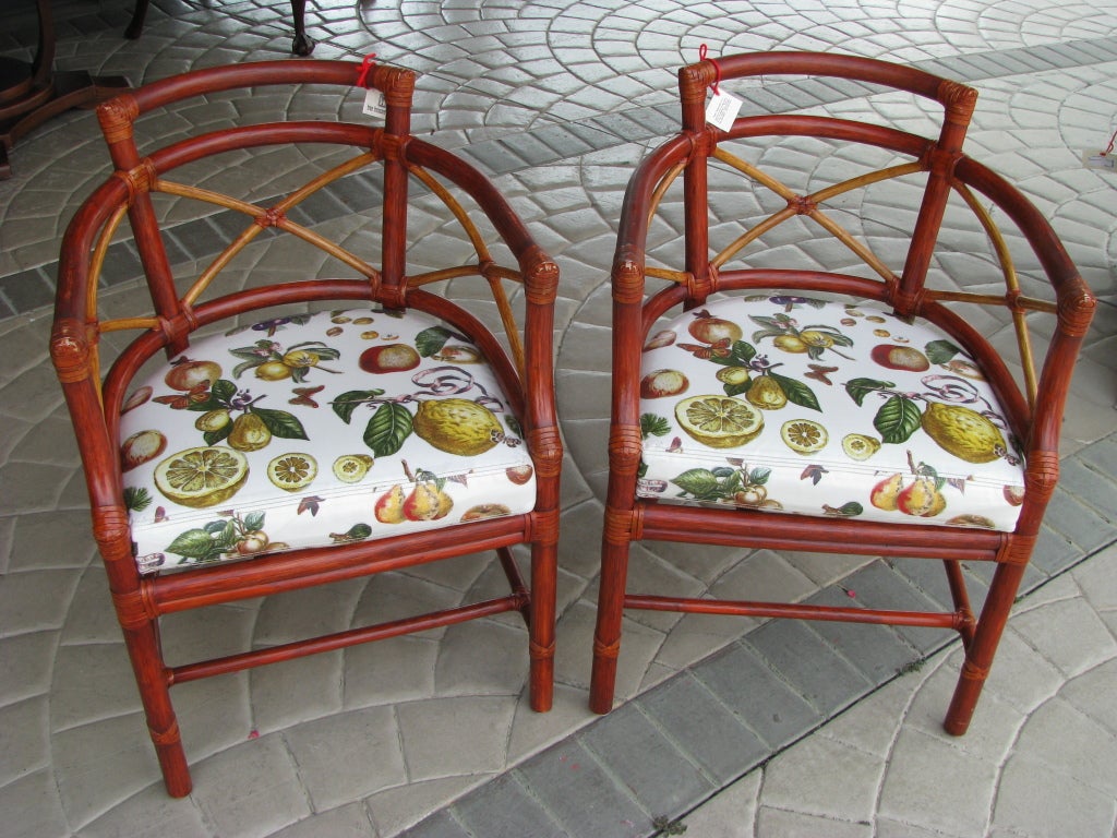 Bamboo Barrel Chairs by McGuire 1