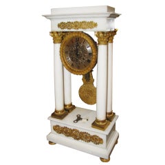 White Marble Portico Clock