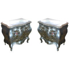 Pair of Maitland-Smith Marble Top Commodes