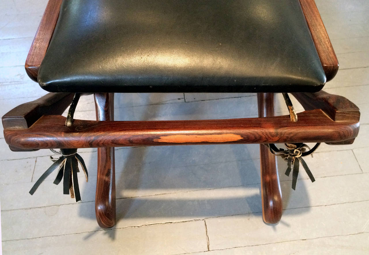 Rosewood and Leather Lounge Chair with Ottoman Don Shoemaker 3