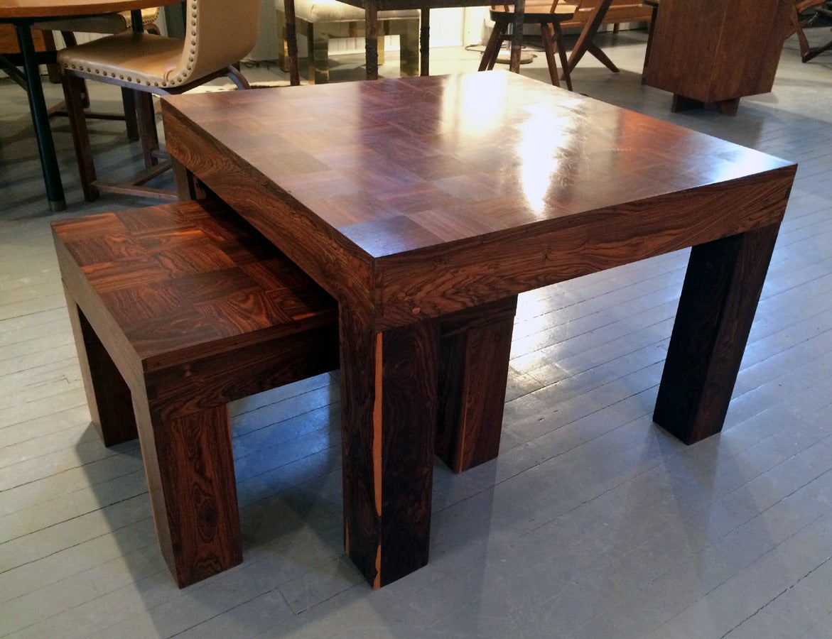 Mexican Two Rosewood Nesting Tables, Don Shoemaker For Sale