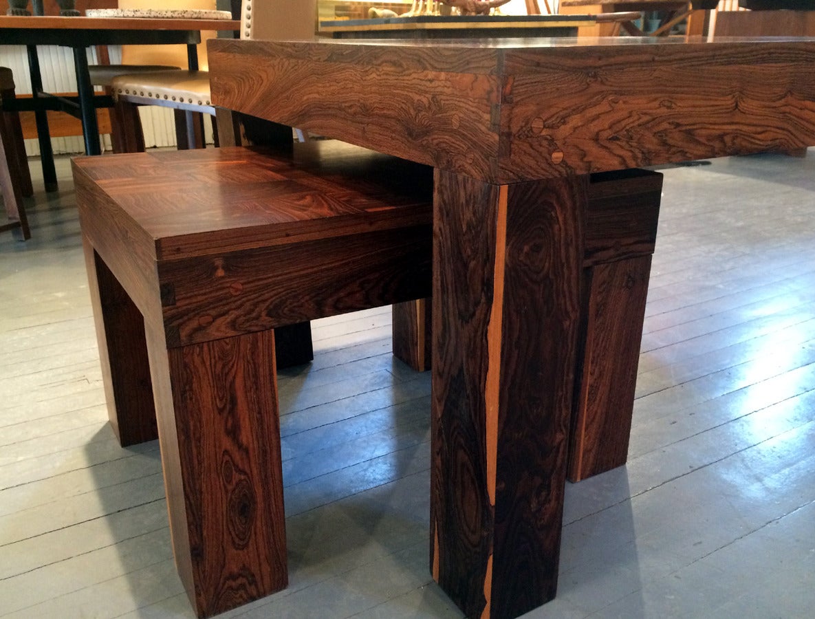 Two Rosewood Nesting Tables, Don Shoemaker In Good Condition For Sale In Atlanta, GA