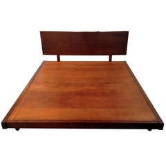 Platform Bed with Walnut Headboard George Nakashima 9