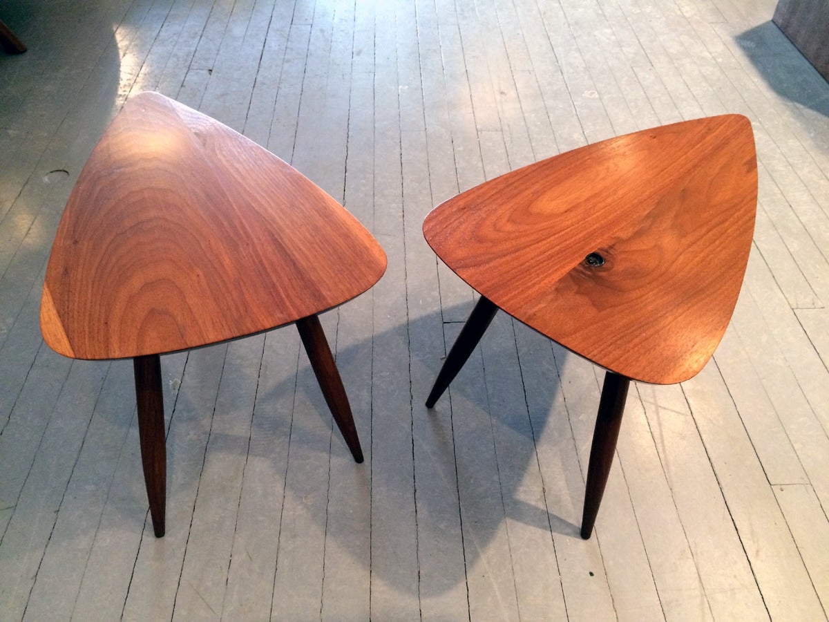 Mid-20th Century Two Walnut Table Studio Made By Phillip Llyod Powell For Sale