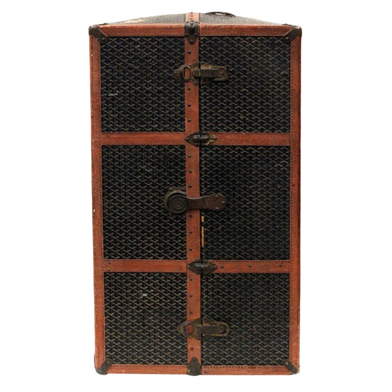 Luxury Antique Wardrobe Trunk by Goyard With Key 