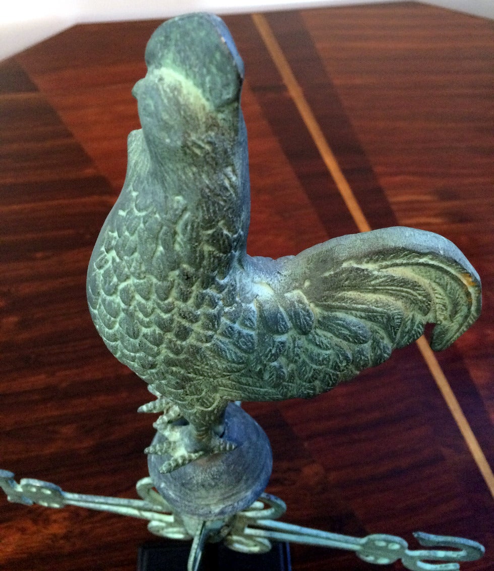 American Craftsman Rooster WeatherVane on Display Stand