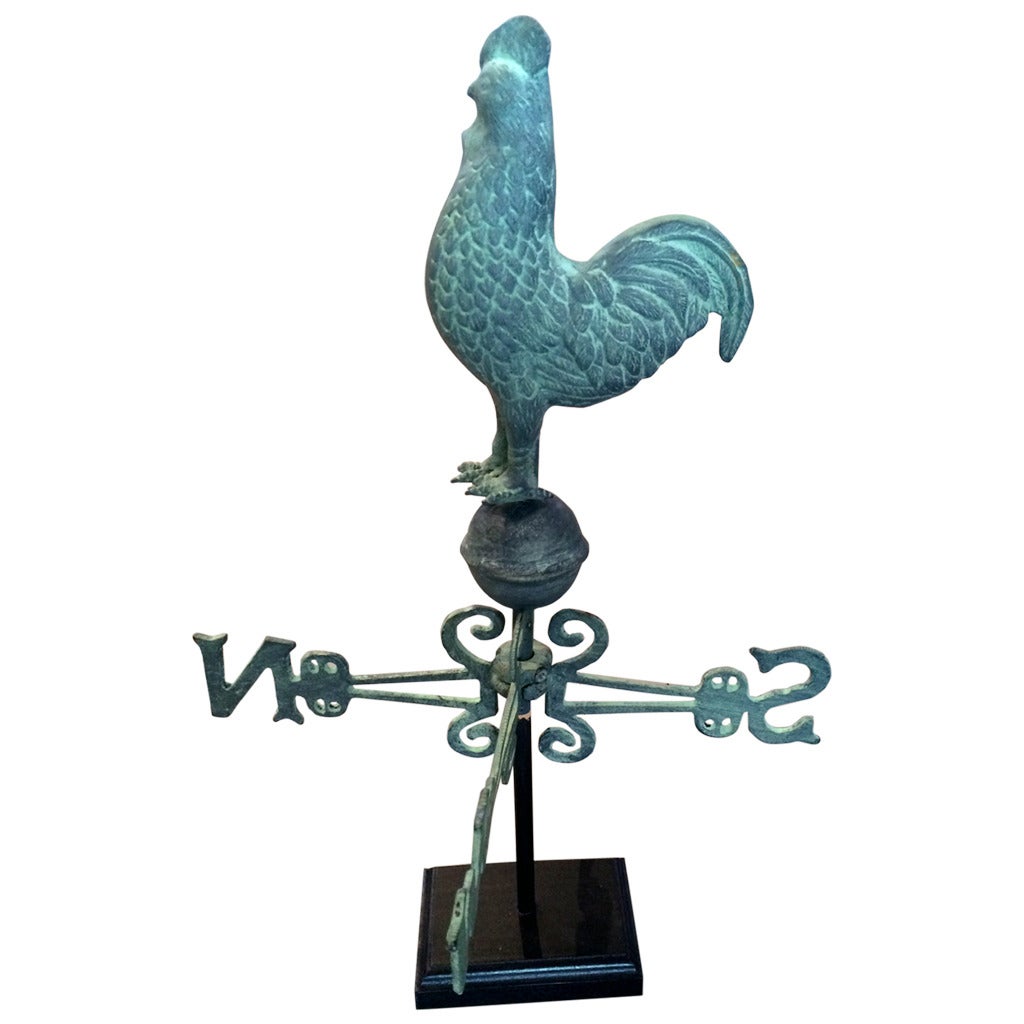 Rooster WeatherVane on Display Stand