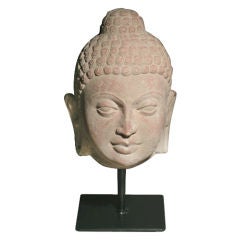 Mathura Buddha Head Sand Stone Carving
