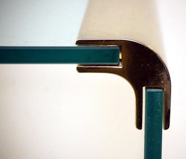Late 20th Century Pair of brass and glass waterfall occasional/side table by PACE