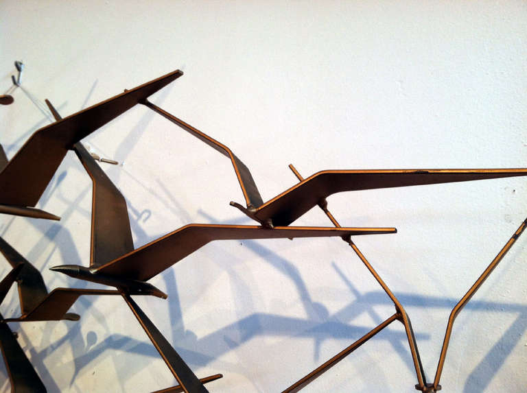Flock of bird wall sculpture by C.Jere In Good Condition In Atlanta, GA