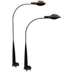 Used Pair of bronze floor lamps by Cedric Hartman-On Hold