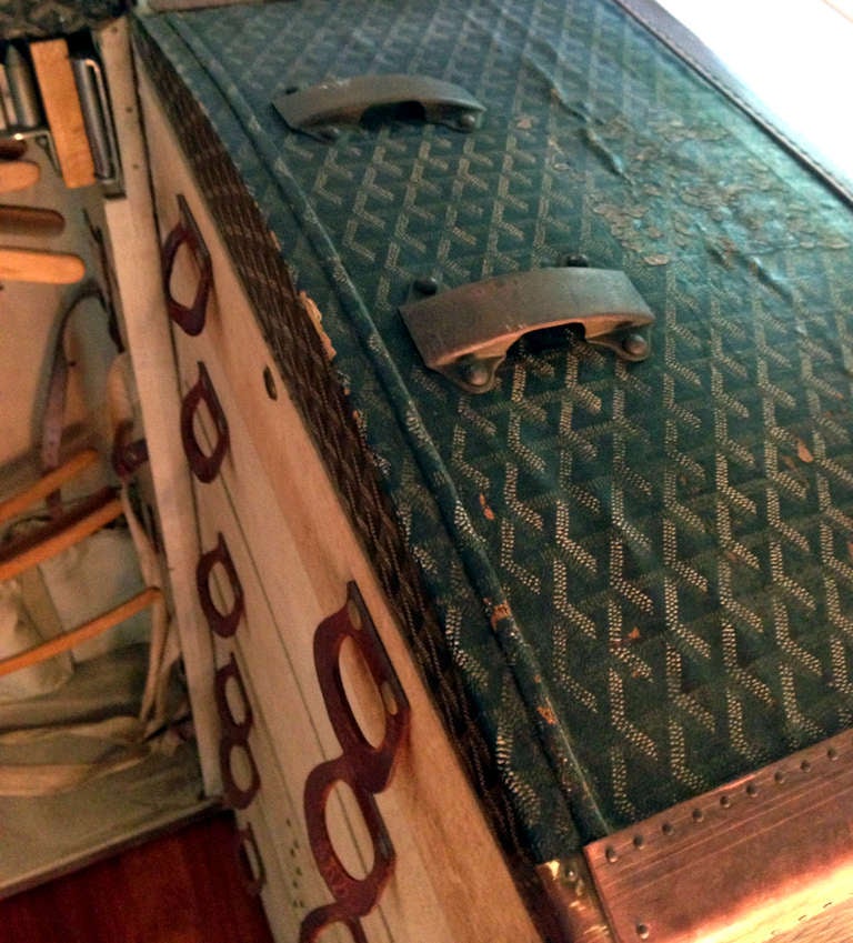 Raro baúl de vapor con armario Goyard Antique French siglo XX en venta