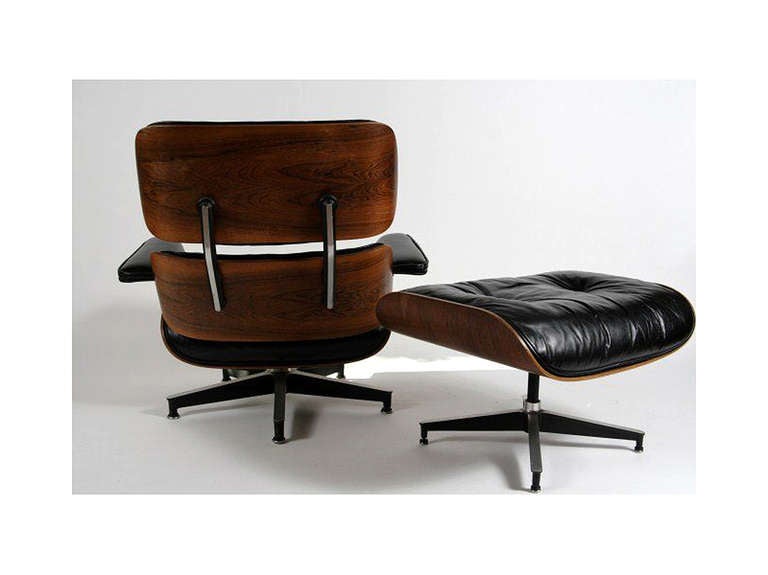 American Early Charles Eames Rosewood lounge chair and ottoman