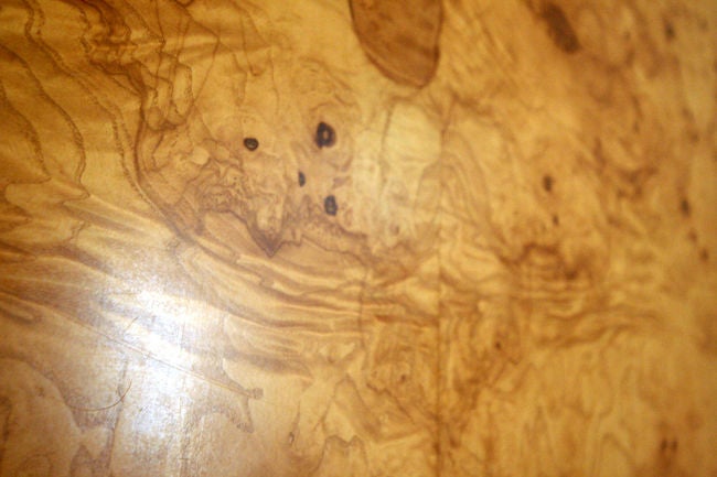 Burl wood extension dining table Milo Baughman