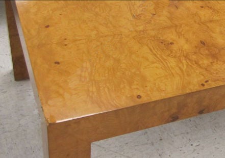 Burl wood extension dining table Milo Baughman In Good Condition In Atlanta, GA