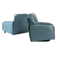 Pair of Art deco style Club lounge Chairs Pace Italia