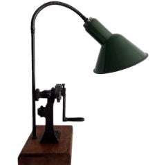 Unique vintage Industrial gear mounted desk table Lamp