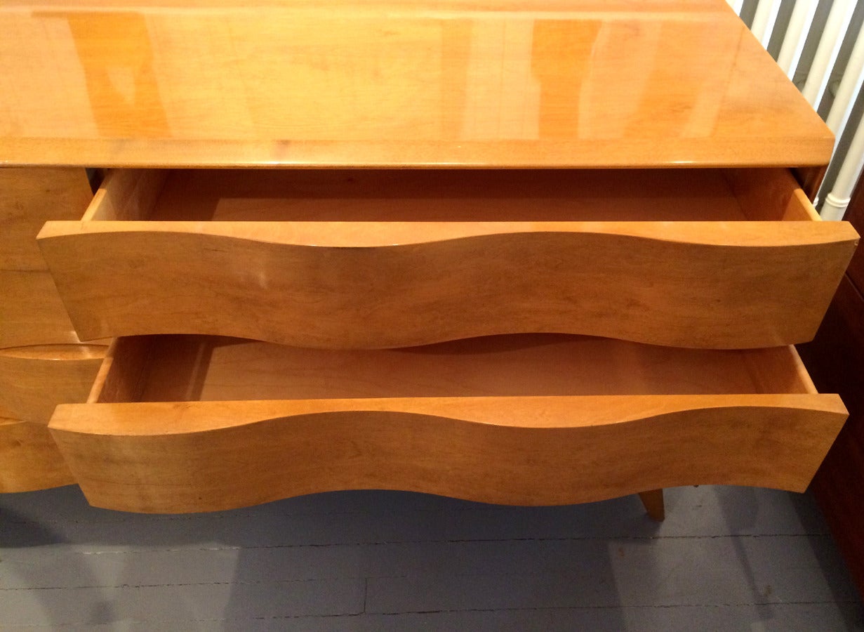 Swedish Wavy Front Dresser by Edmond J. Spence