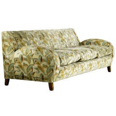Large Art Deco Sofa with Feather Cushions