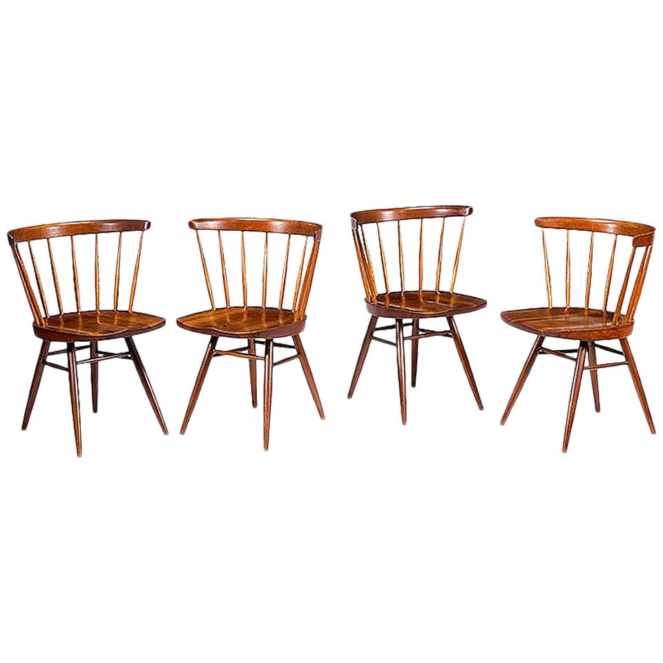 Early Set of Four Straight Back Chairs by George Nakashima