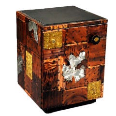 Metal Patchwork Side occasional Table Cabinet Paul Evans