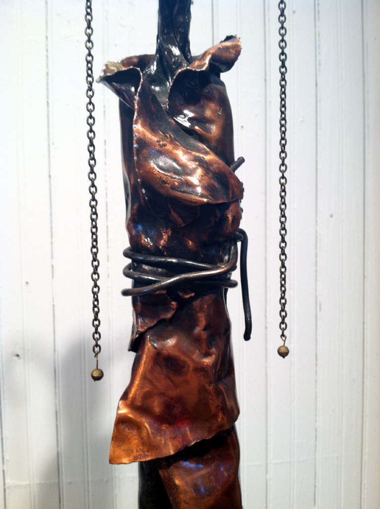 Cuivre Sculpture en acier et cuivre de Marie-Josée Roy en vente