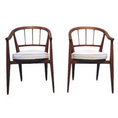 Pair arm barrel chair Edward Wormley Dunbar