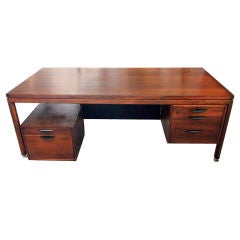 Vintage on hold Large walnut  library executive desk Jens Risom