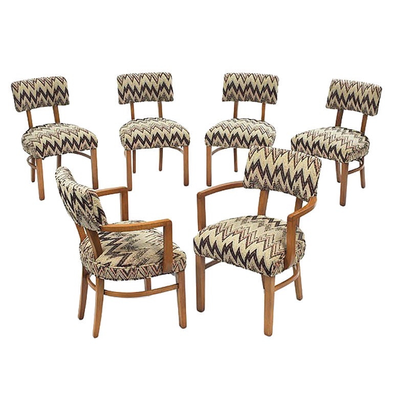 Set of Six Art Deco Dinging Chairs Gilbert Rohde
