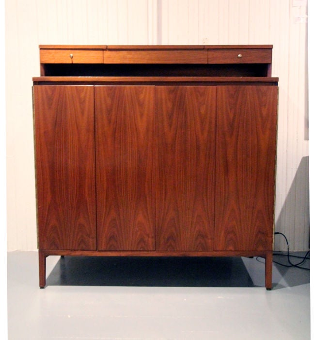 Paul McCobb for Cavin Walnut Dresser Cabinet with mirror