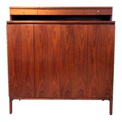 Paul McCobb for Cavin Walnut Dresser Cabinet with mirror